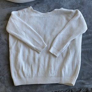 White sweater with open back. Size M
